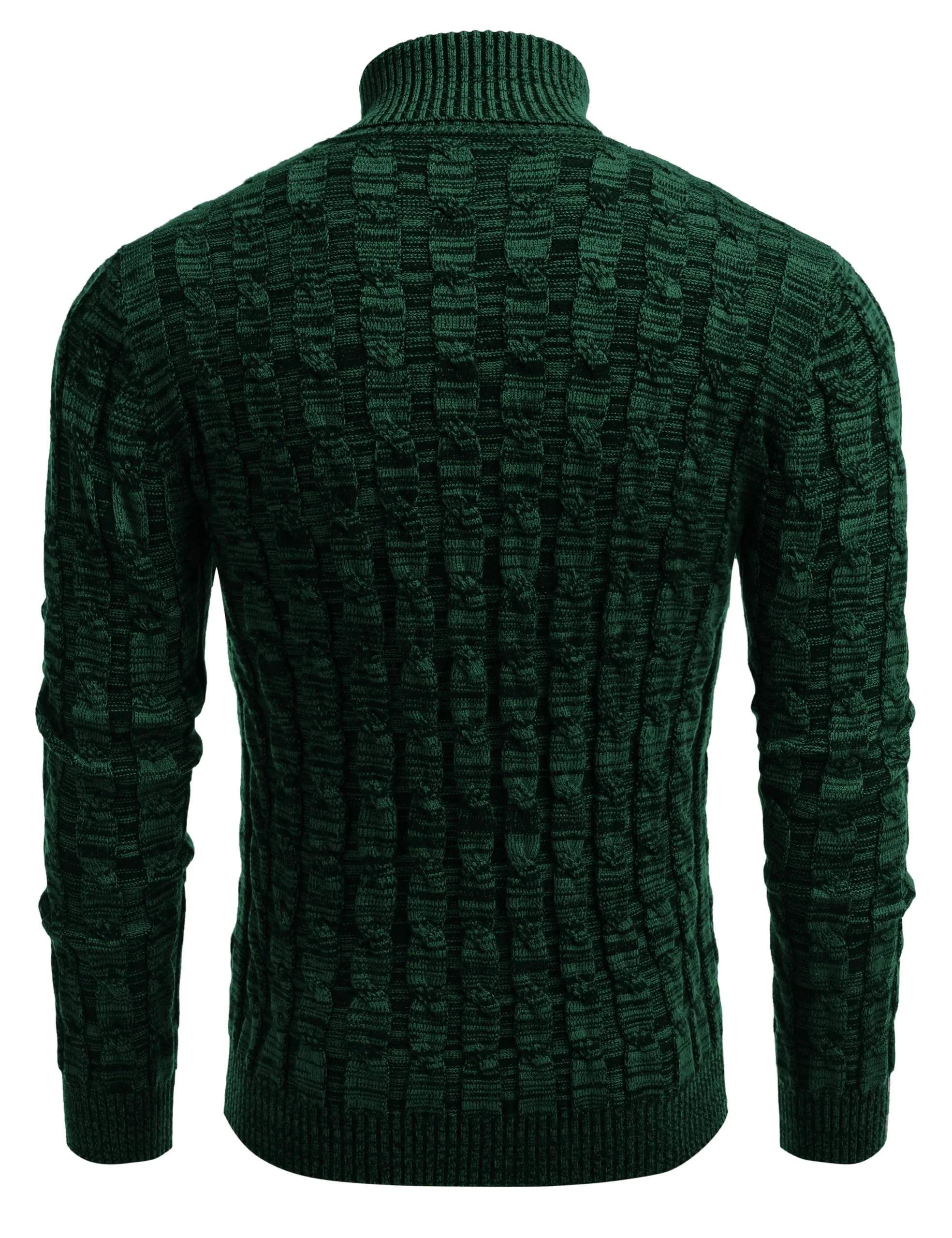 COOFANDY Men's Slim Fit Turtleneck Sweater Casual Twisted Knitted Pullover Sweaters