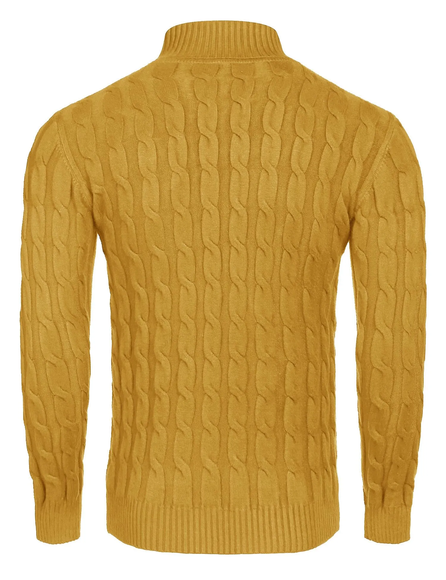 COOFANDY Men's Slim Fit Turtleneck Sweater Casual Twisted Knitted Pullover Sweaters