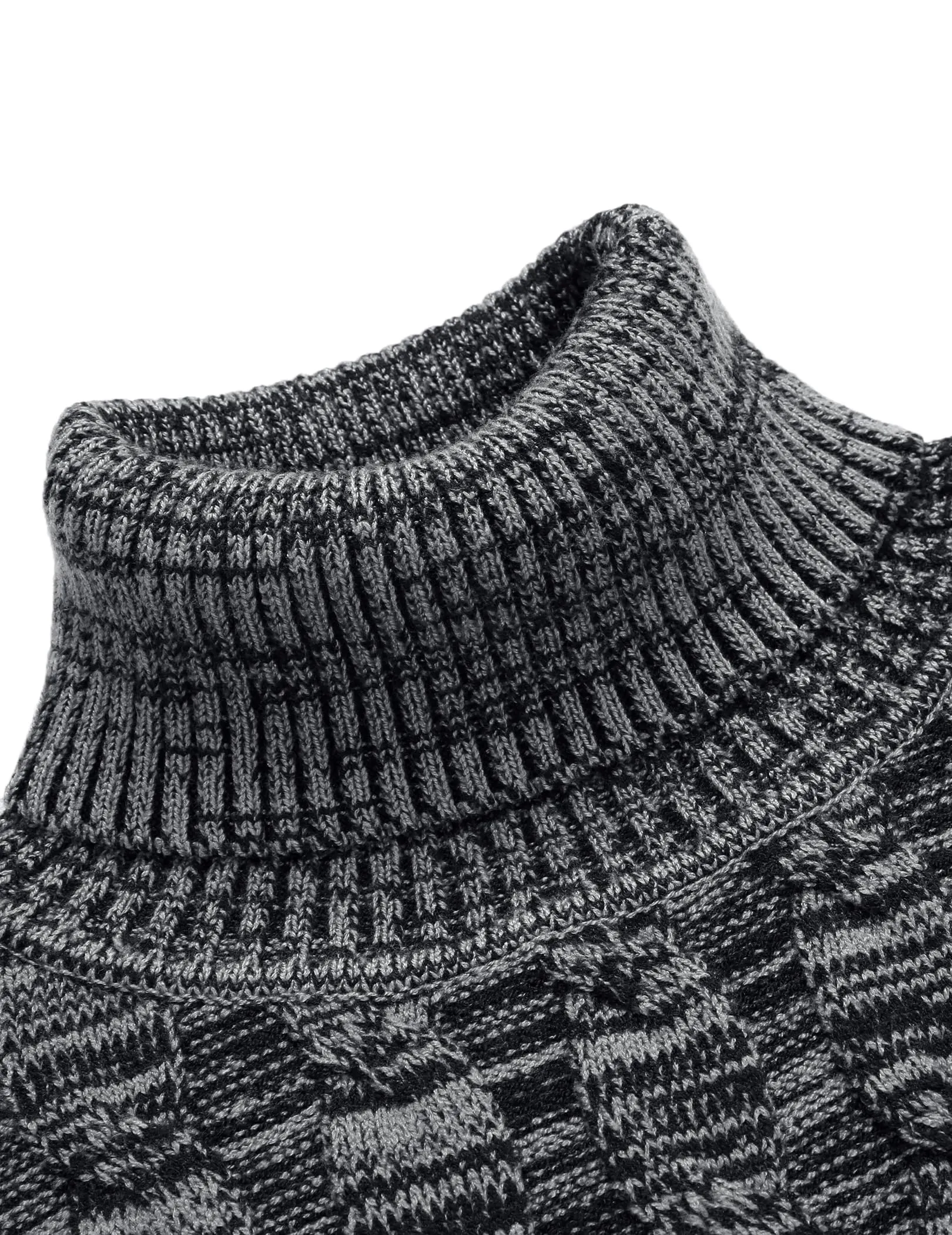 COOFANDY Men's Slim Fit Turtleneck Sweater Casual Twisted Knitted Pullover Sweaters