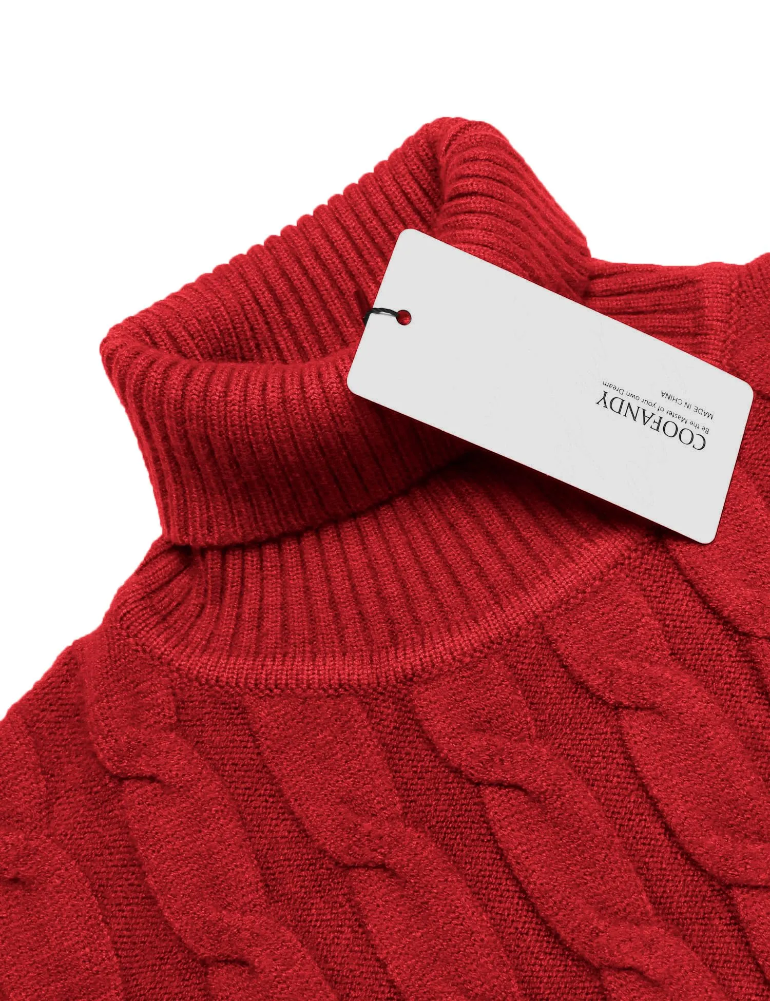 COOFANDY Men's Slim Fit Turtleneck Sweater Casual Twisted Knitted Pullover Sweaters