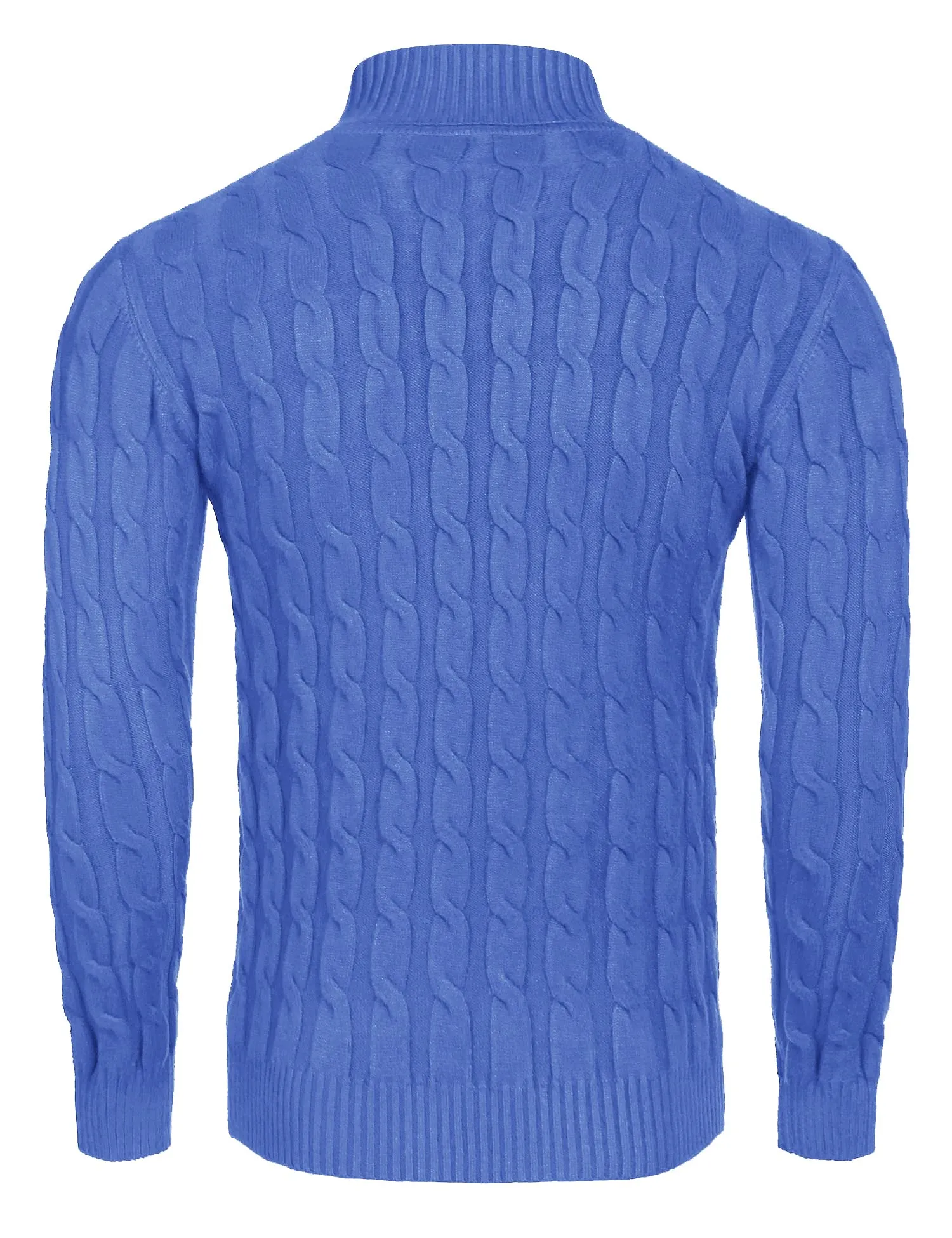 COOFANDY Men's Slim Fit Turtleneck Sweater Casual Twisted Knitted Pullover Sweaters