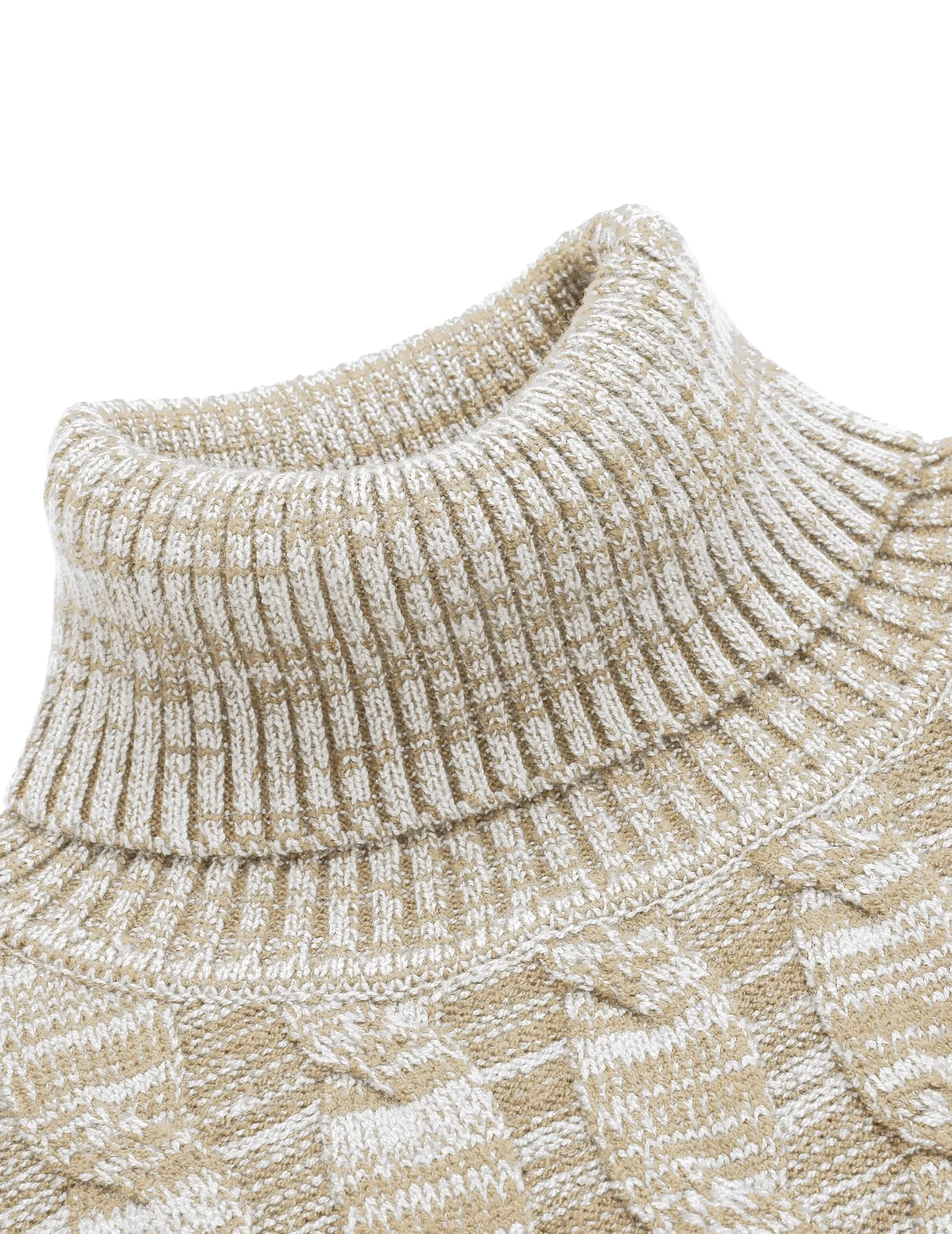 COOFANDY Men's Slim Fit Turtleneck Sweater Casual Twisted Knitted Pullover Sweaters