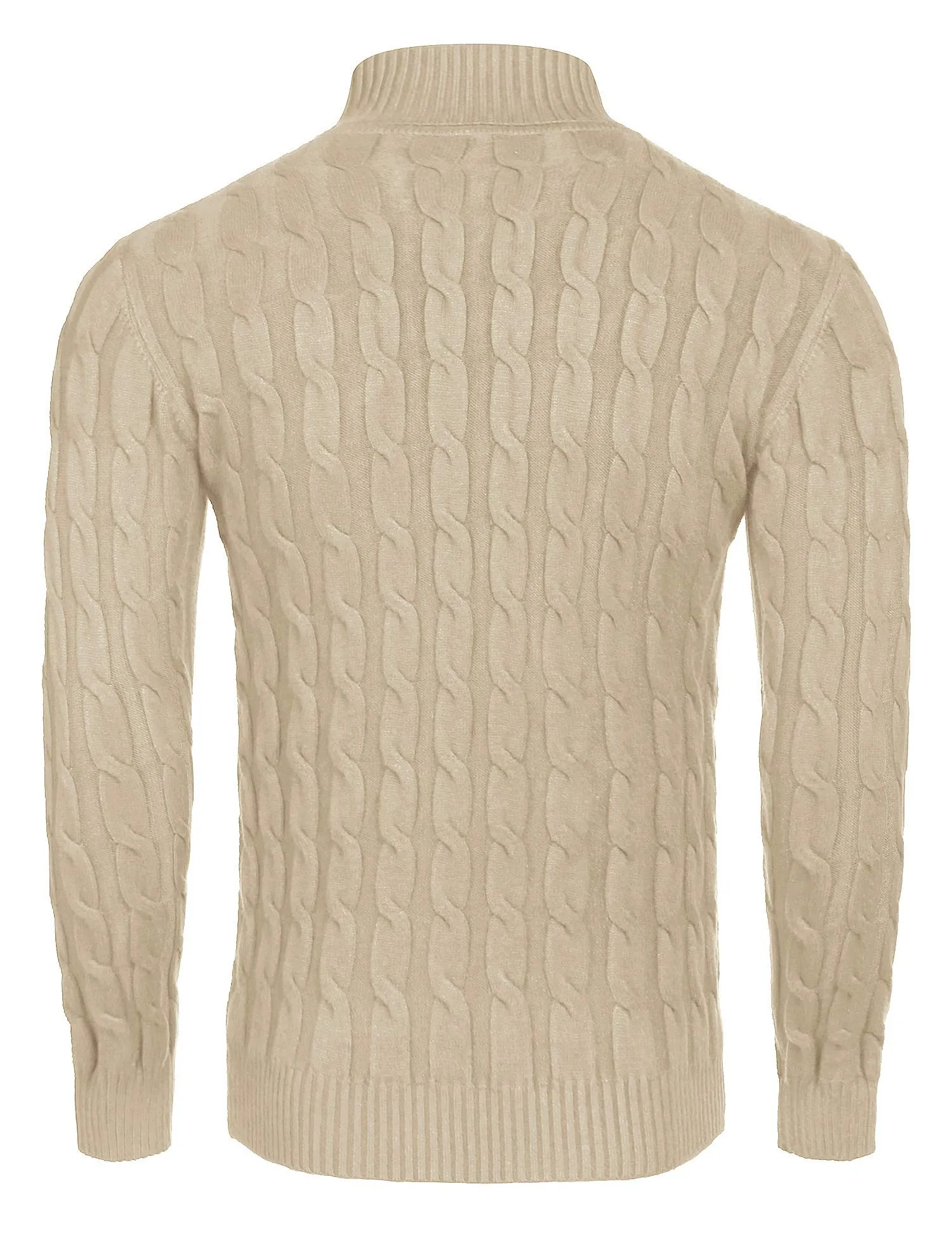 COOFANDY Men's Slim Fit Turtleneck Sweater Casual Twisted Knitted Pullover Sweaters
