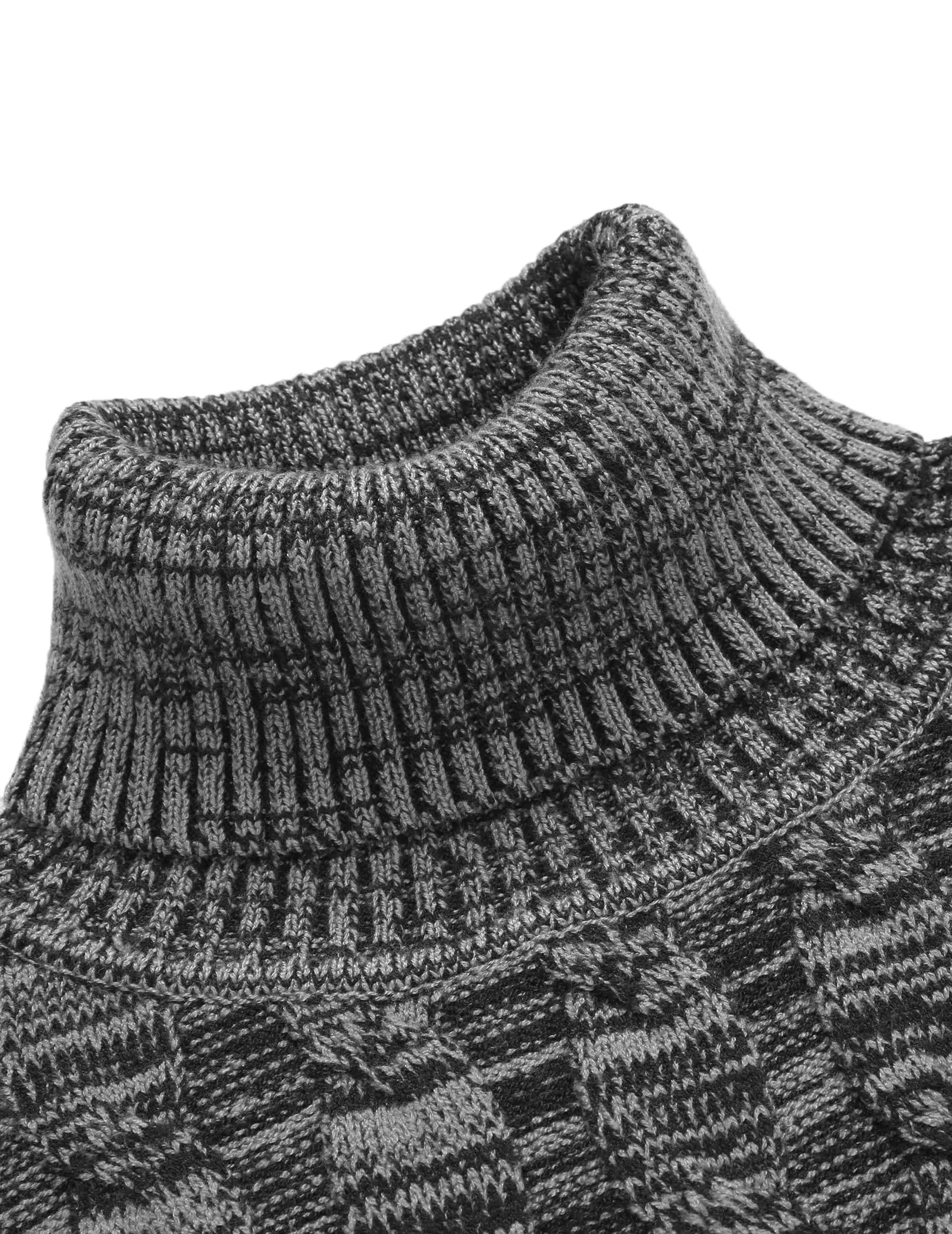 COOFANDY Men's Slim Fit Turtleneck Sweater Casual Twisted Knitted Pullover Sweaters