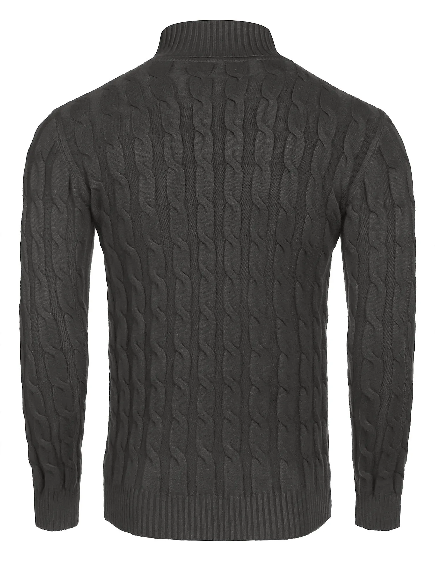 COOFANDY Men's Slim Fit Turtleneck Sweater Casual Twisted Knitted Pullover Sweaters