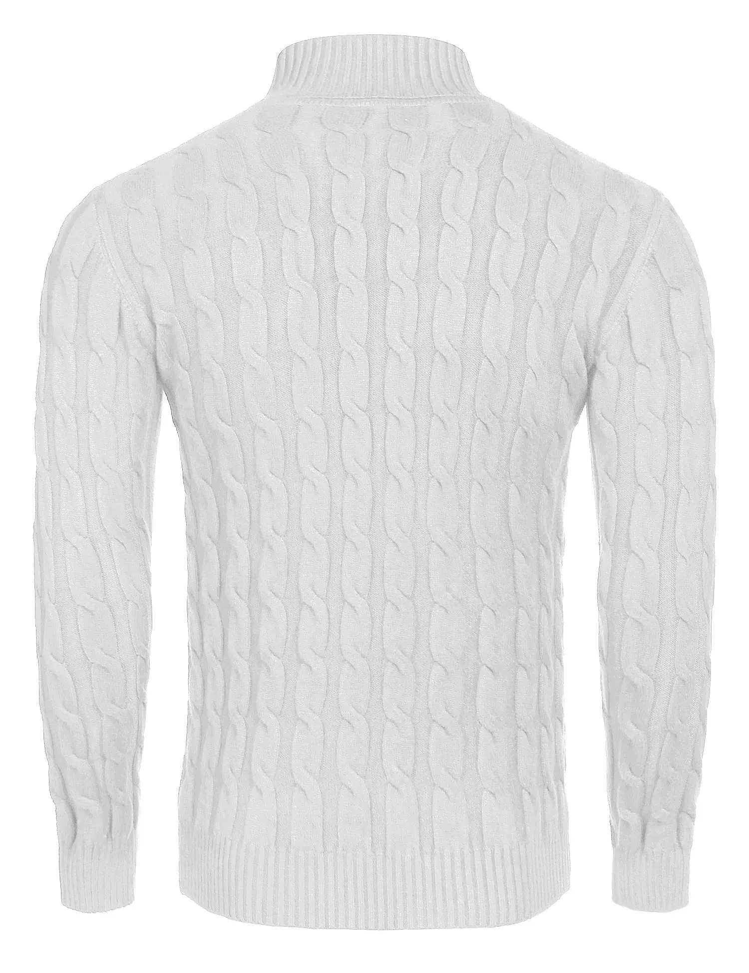 COOFANDY Men's Slim Fit Turtleneck Sweater Casual Twisted Knitted Pullover Sweaters