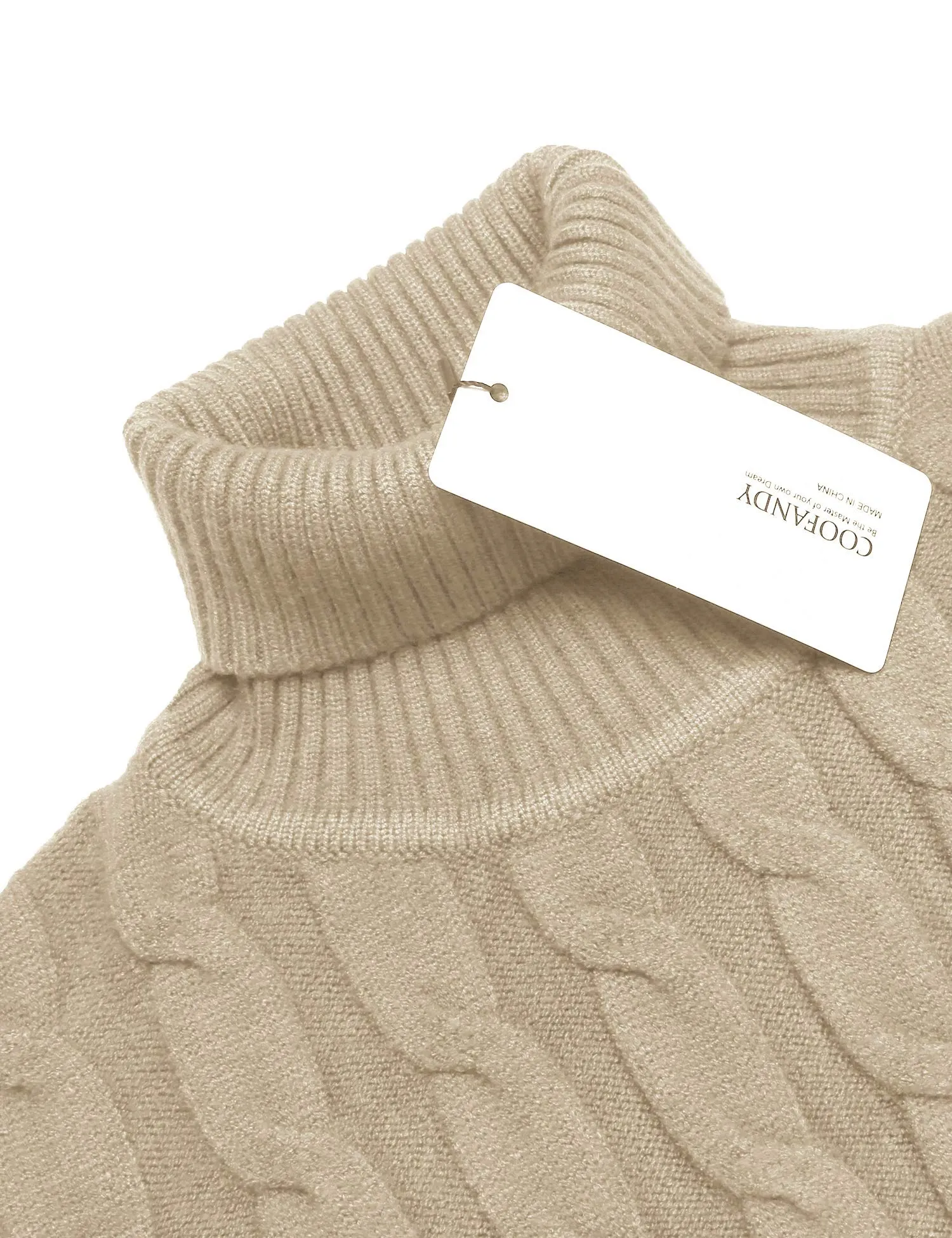 COOFANDY Men's Slim Fit Turtleneck Sweater Casual Twisted Knitted Pullover Sweaters