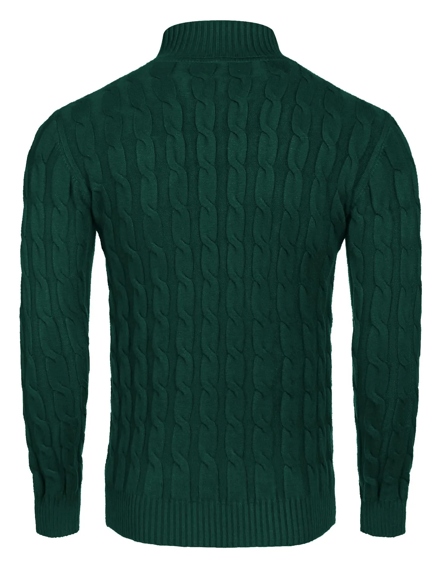 COOFANDY Men's Slim Fit Turtleneck Sweater Casual Twisted Knitted Pullover Sweaters