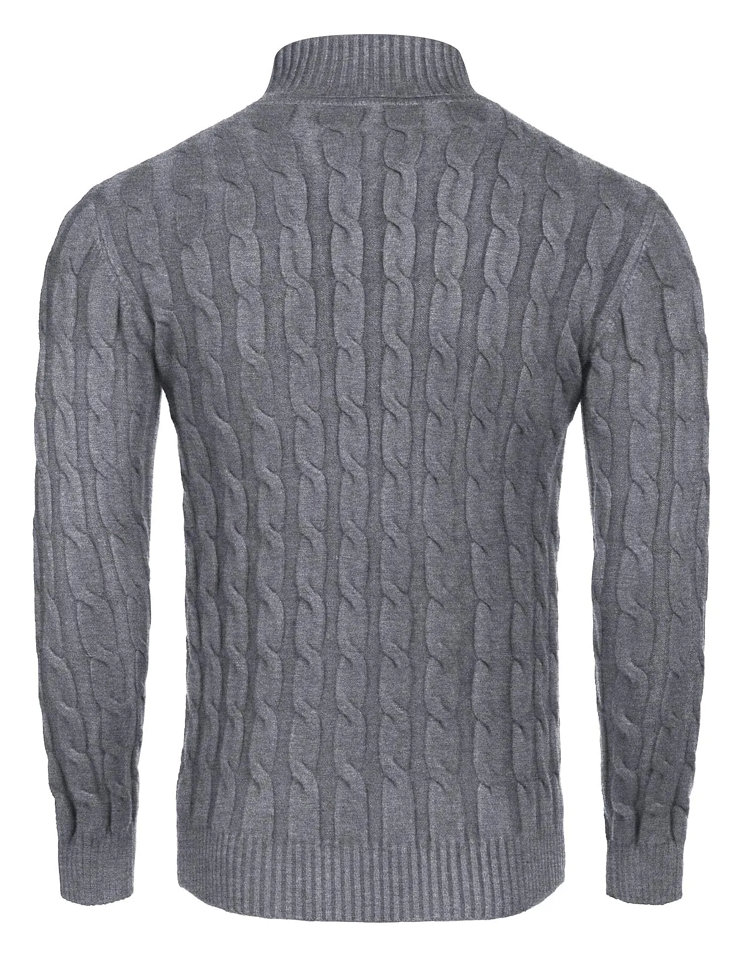COOFANDY Men's Slim Fit Turtleneck Sweater Casual Twisted Knitted Pullover Sweaters