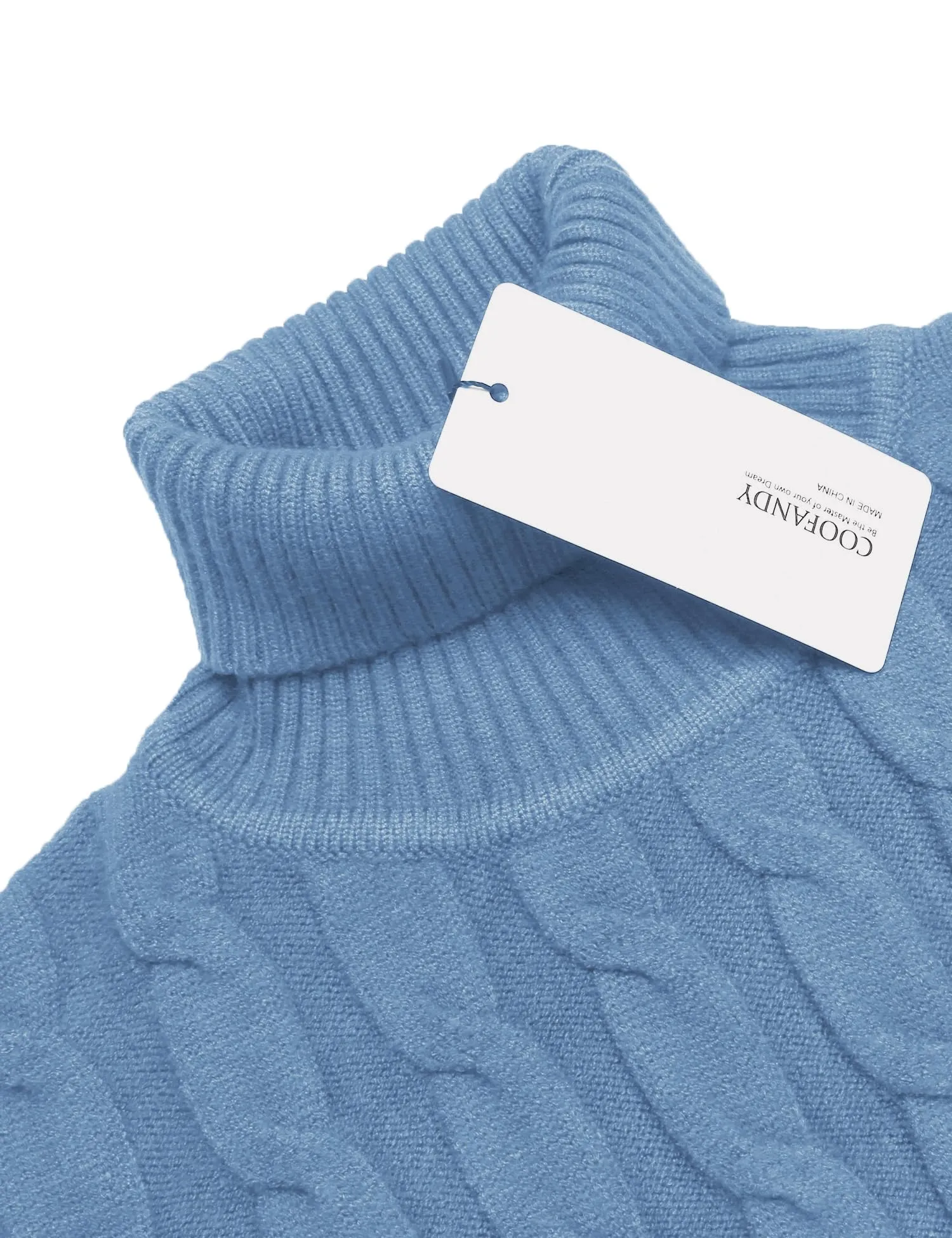 COOFANDY Men's Slim Fit Turtleneck Sweater Casual Twisted Knitted Pullover Sweaters