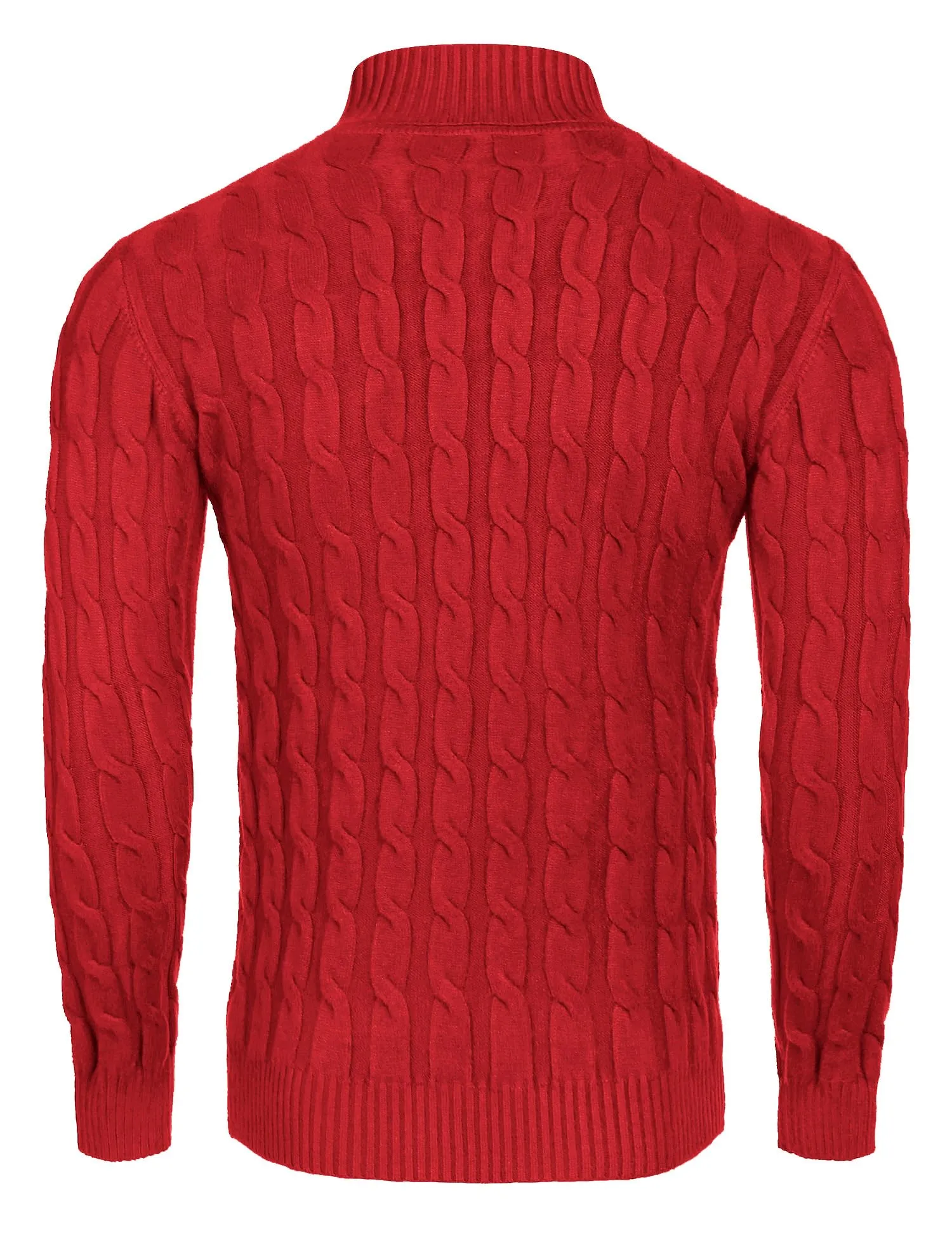 COOFANDY Men's Slim Fit Turtleneck Sweater Casual Twisted Knitted Pullover Sweaters