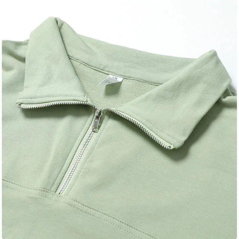 Cotton Casual Long Sleeve Oversized Hoodie with Zipper