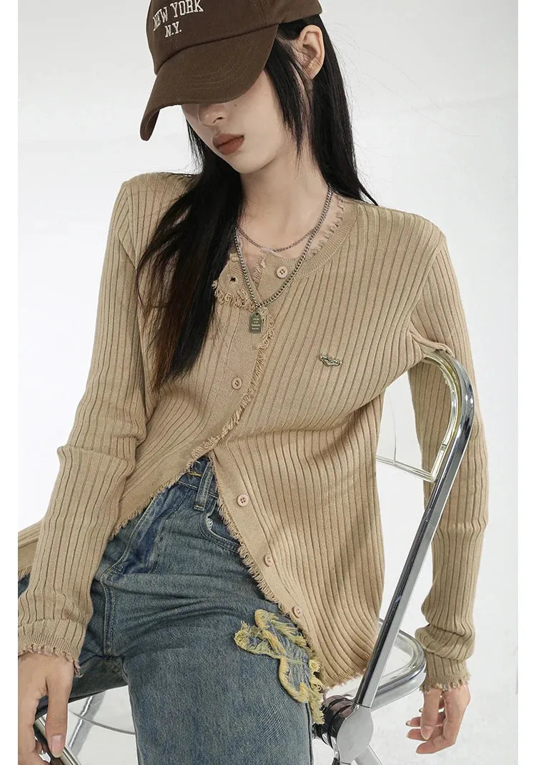 Crop Top O-Neck Cardigan