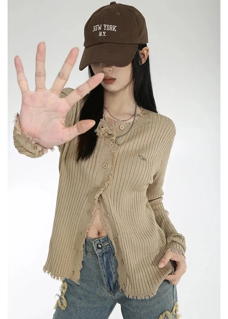 Crop Top O-Neck Cardigan