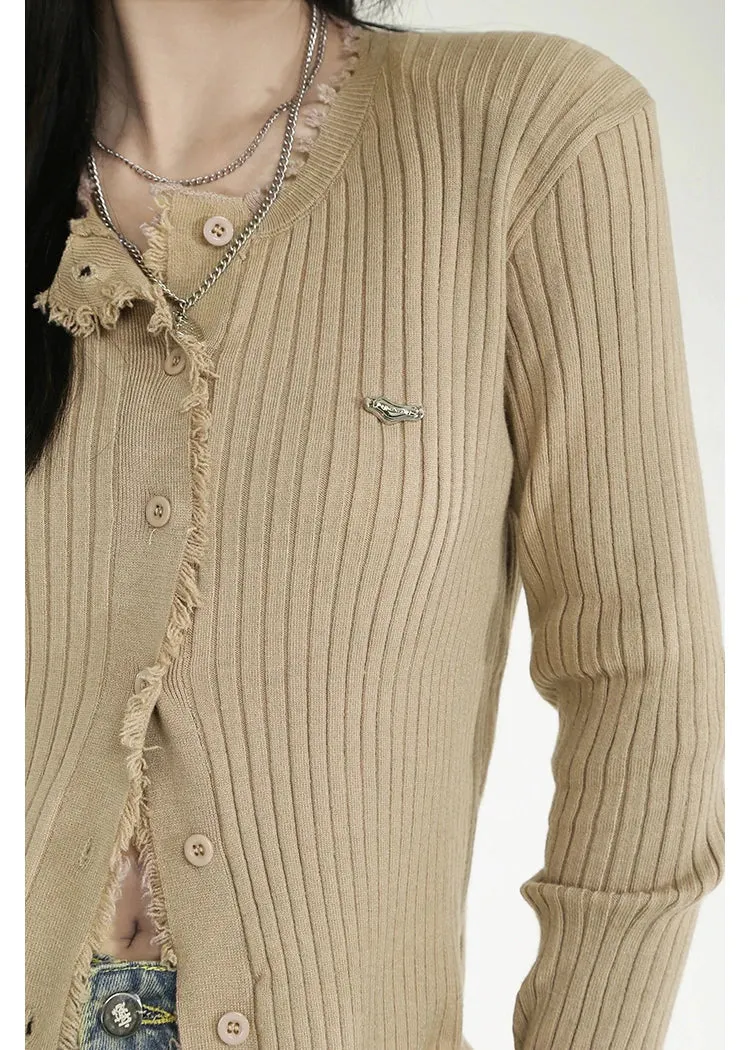 Crop Top O-Neck Cardigan