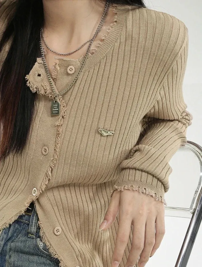 Crop Top O-Neck Cardigan
