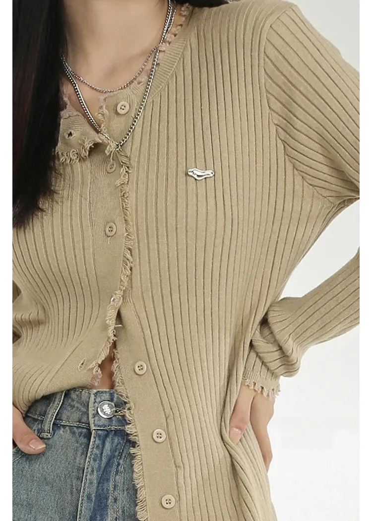Crop Top O-Neck Cardigan