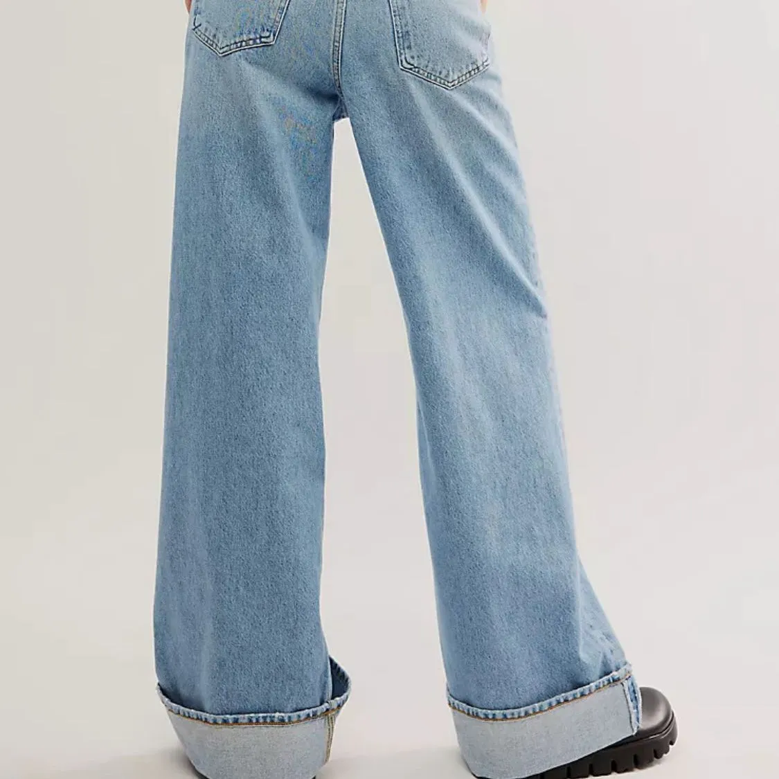 Cuffed Jeans with Pockets