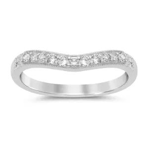 Curved Anniversary Ring with 1/4ct of Diamonds in 9ct White Gold