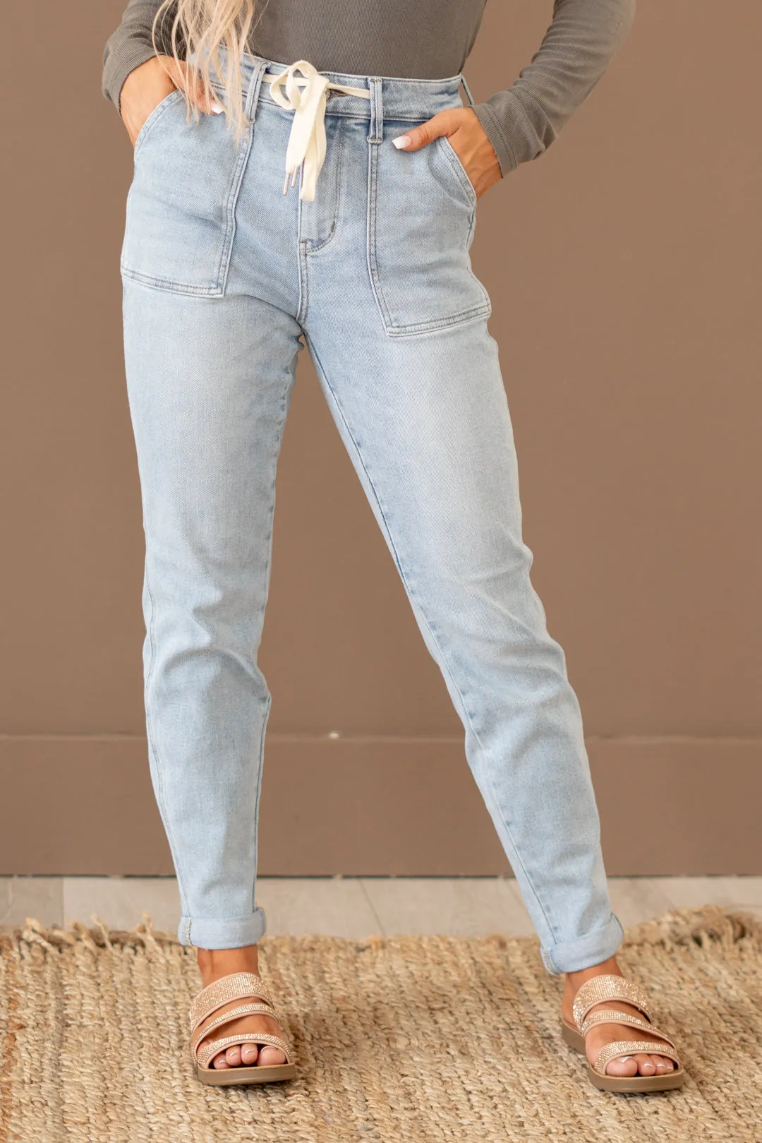 Curvy Saturday Morning High Rise Jogger Boyfriend Jeans