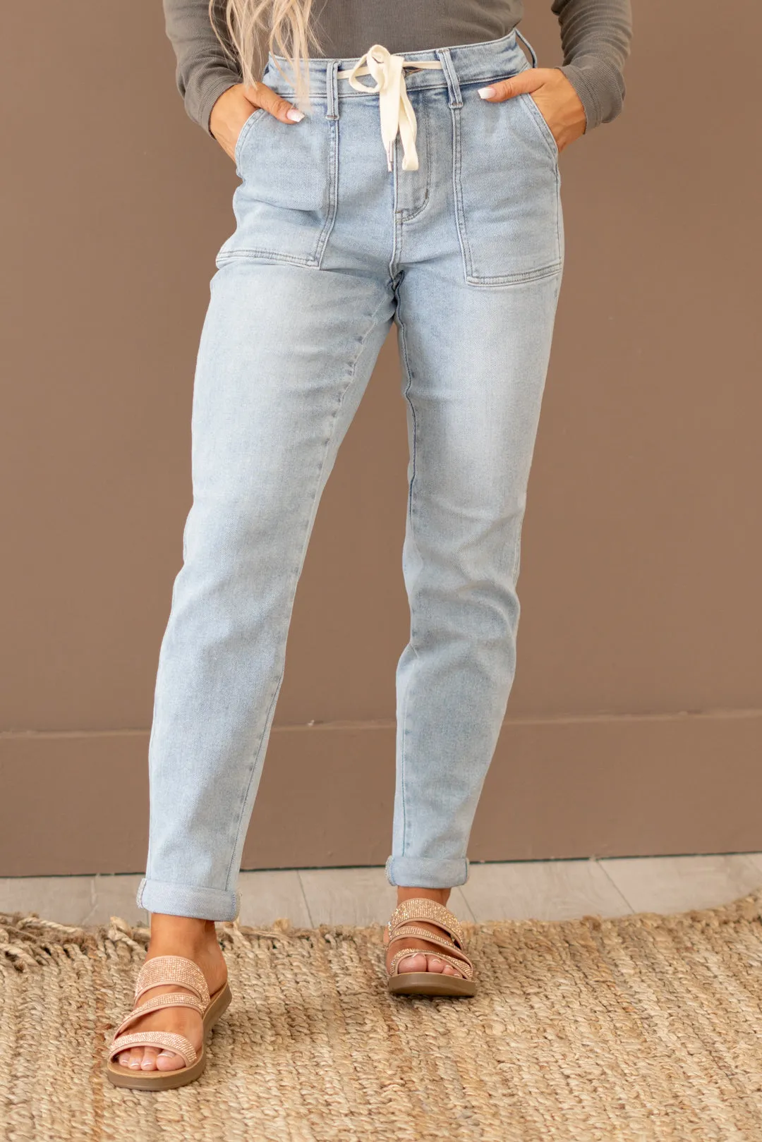 Curvy Saturday Morning High Rise Jogger Boyfriend Jeans