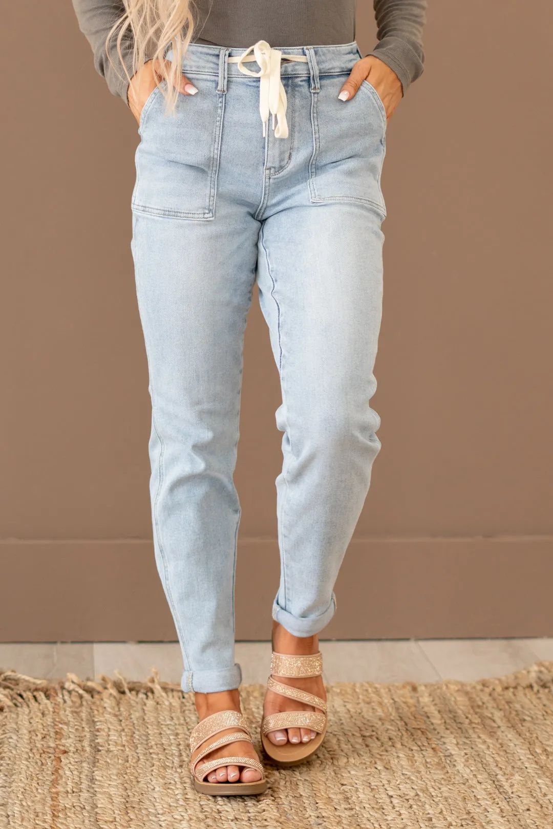 Curvy Saturday Morning High Rise Jogger Boyfriend Jeans