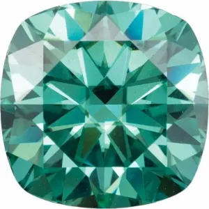 Cushion Diamond Faceted FAB Green Moissanite Loose Stone