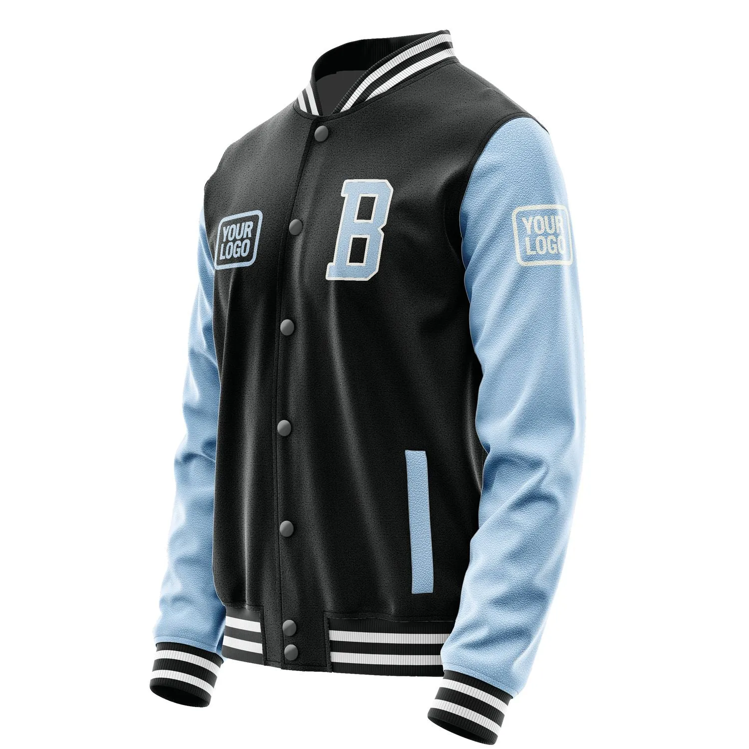 Custom Black Light Blue Jacket