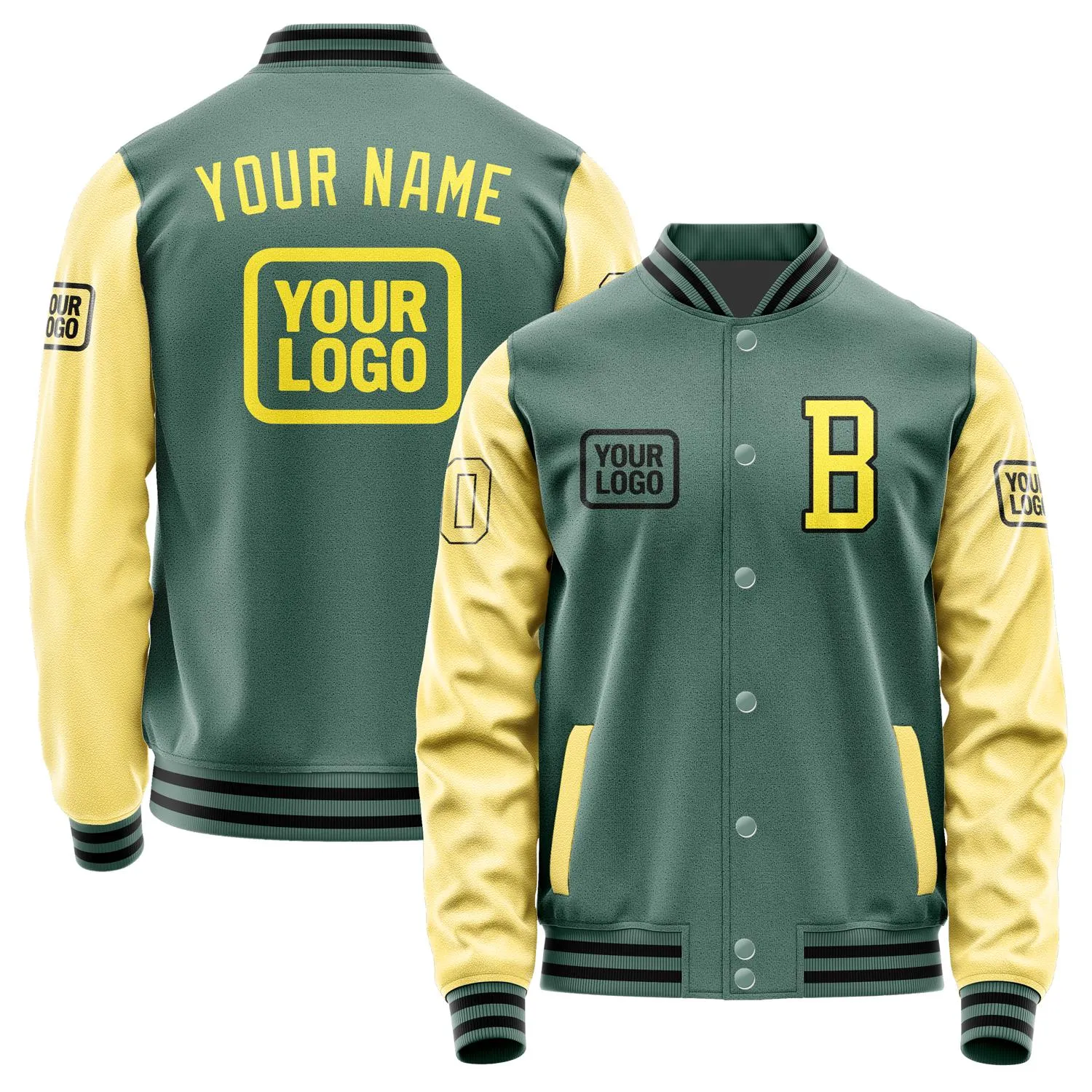 Custom Blue Green Light Yellow Jacket