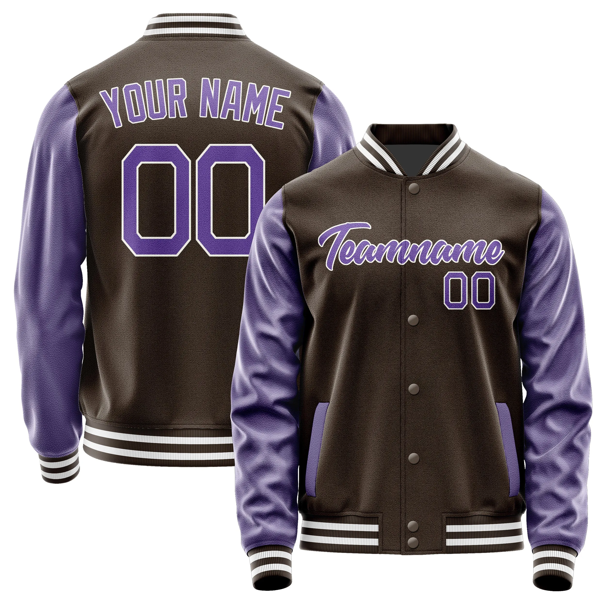 Custom Brown Light Purple Jacket