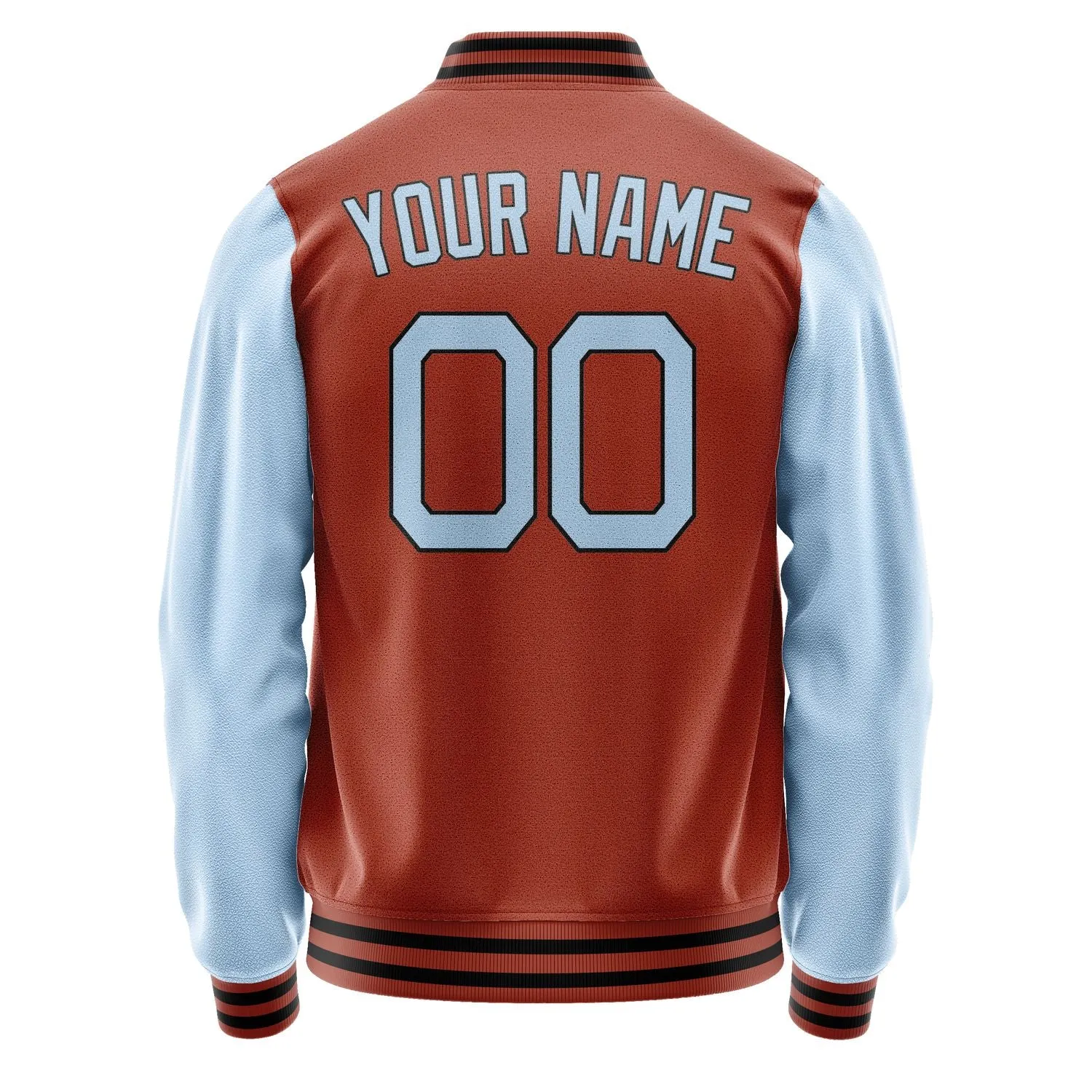 Custom Coral Red Light Blue Jacket