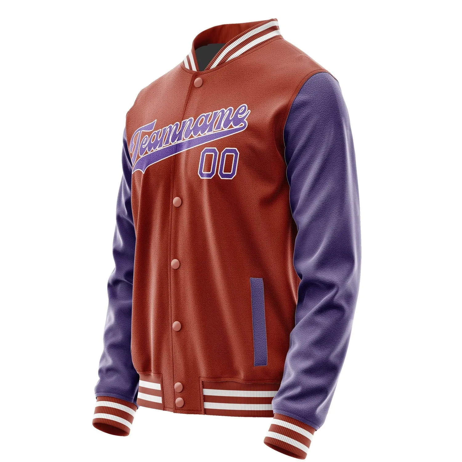 Custom Coral Red Light Purple Jacket