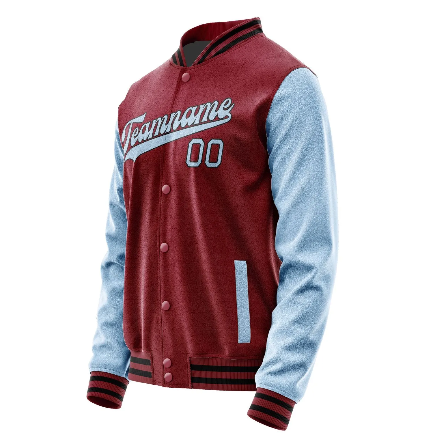 Custom Crimson Red Light Blue Jacket