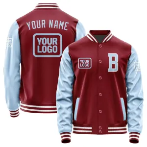 Custom Crimson Red Light Blue Jacket