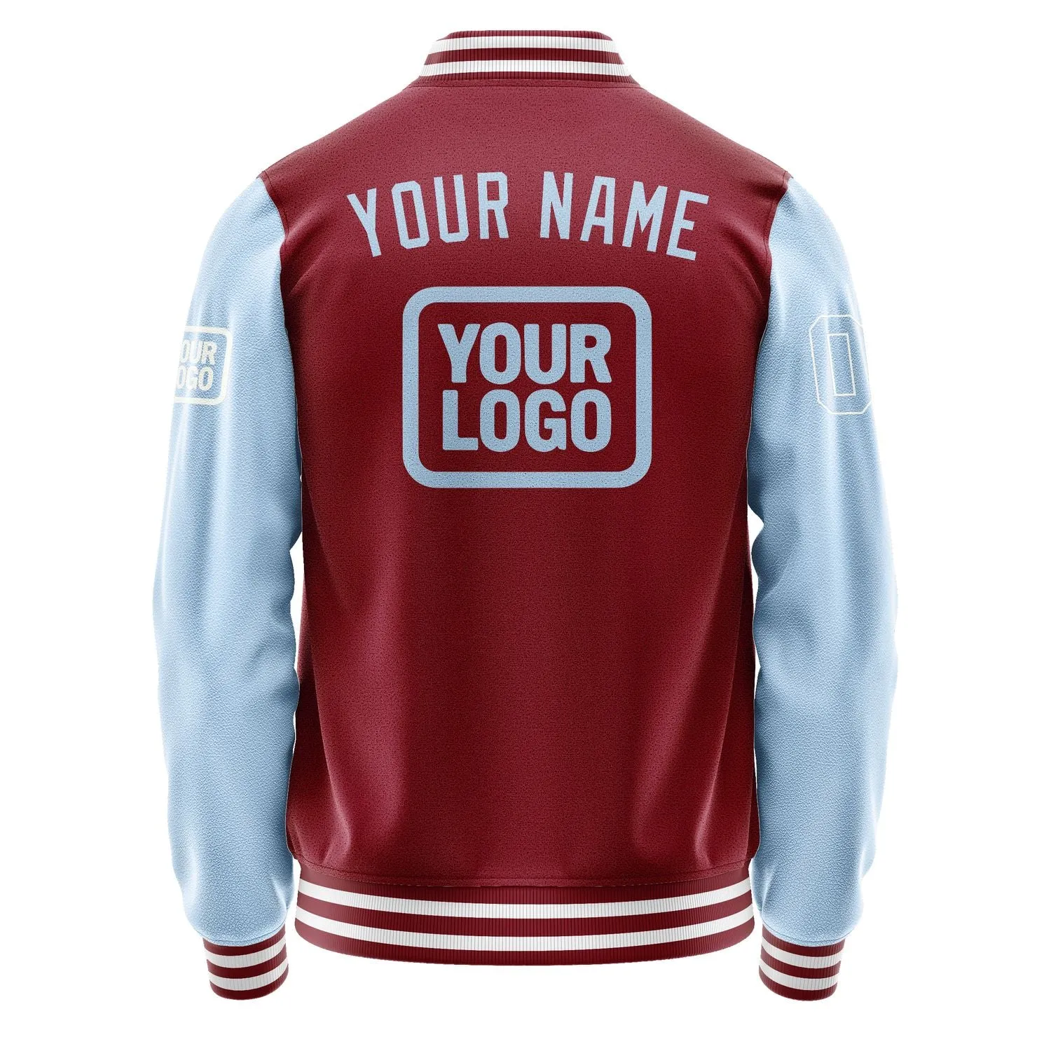Custom Crimson Red Light Blue Jacket