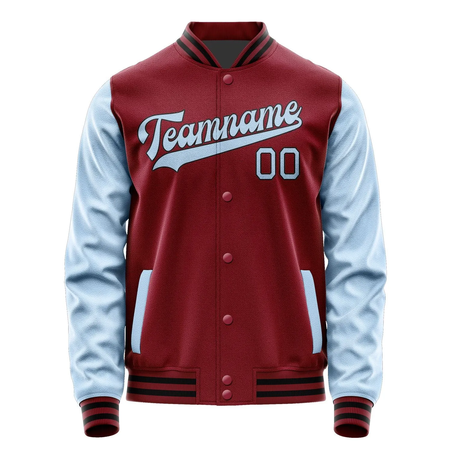 Custom Crimson Red Light Blue Jacket