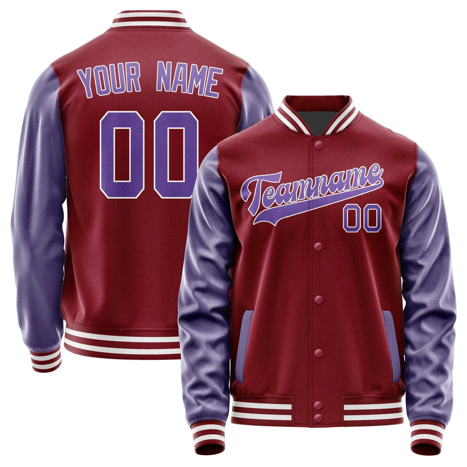 Custom Crimson Red Light Purple Jacket