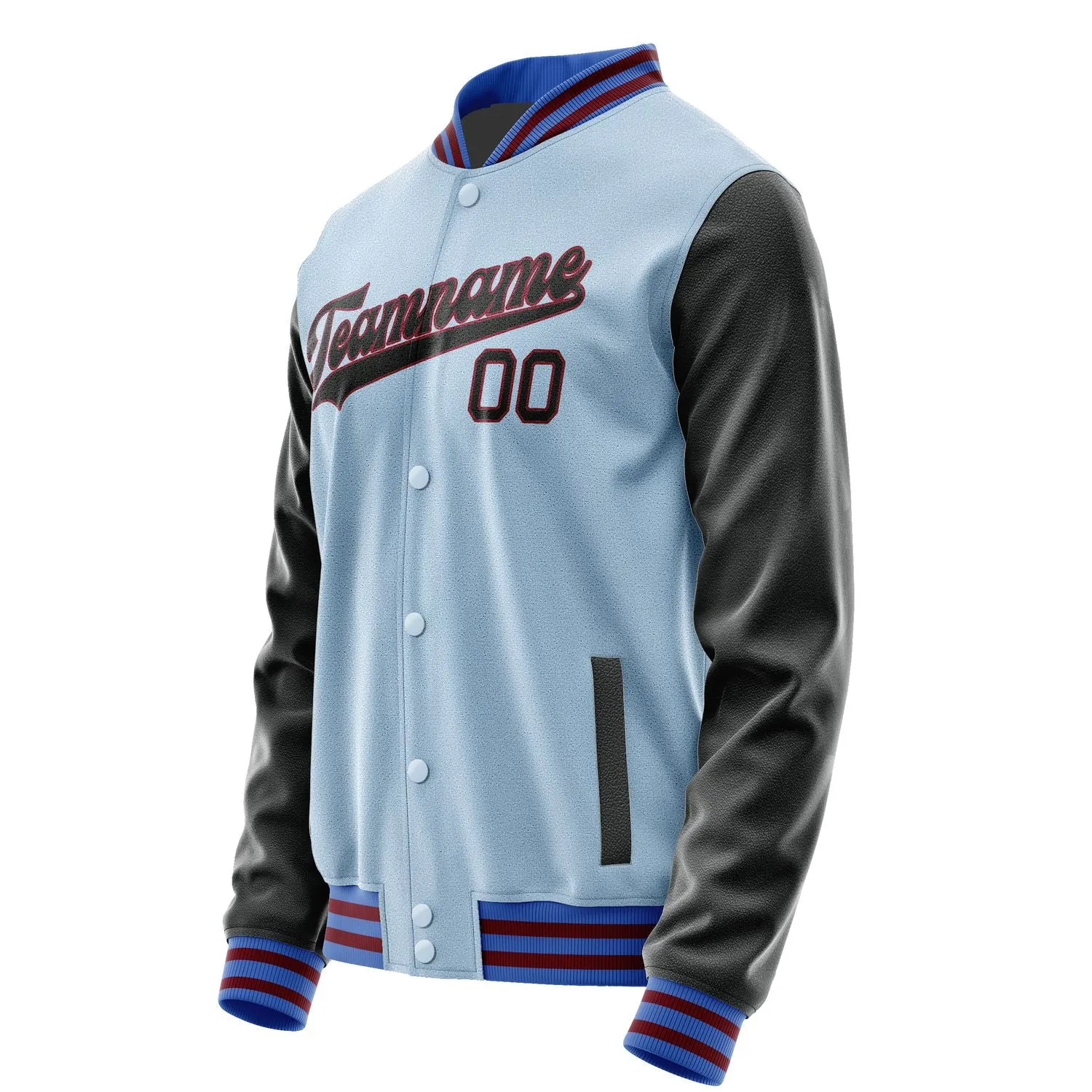 Custom Light Blue Black Jacket