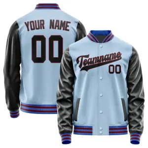 Custom Light Blue Black Jacket