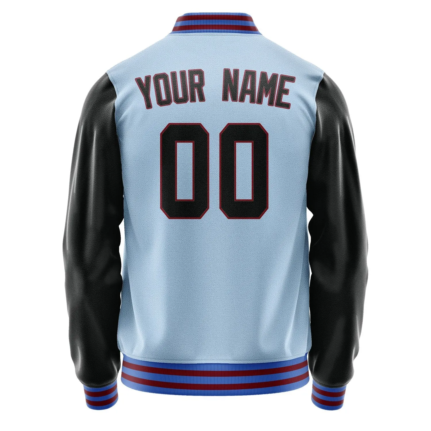 Custom Light Blue Black Jacket