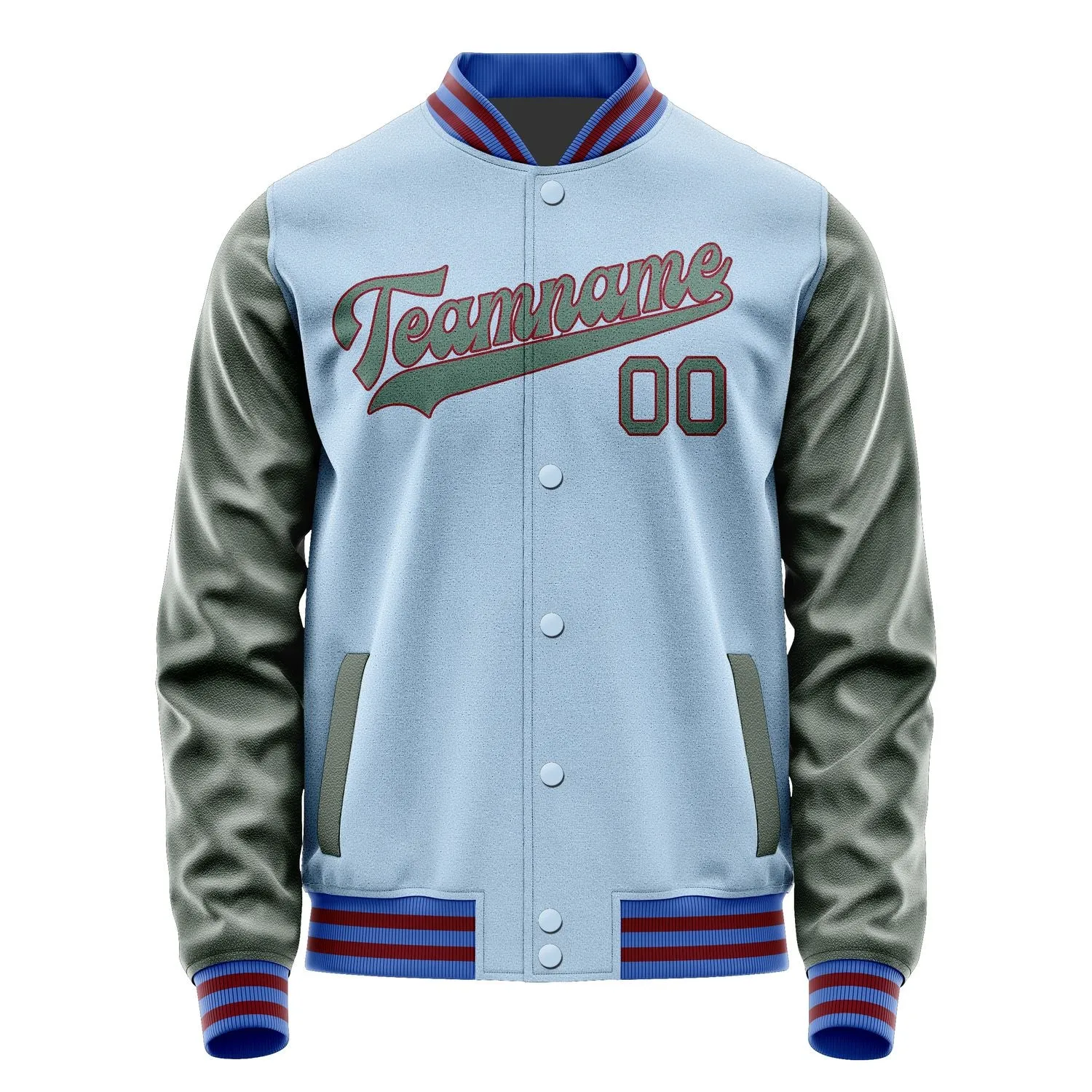 Custom Light Blue Blue Green Jacket