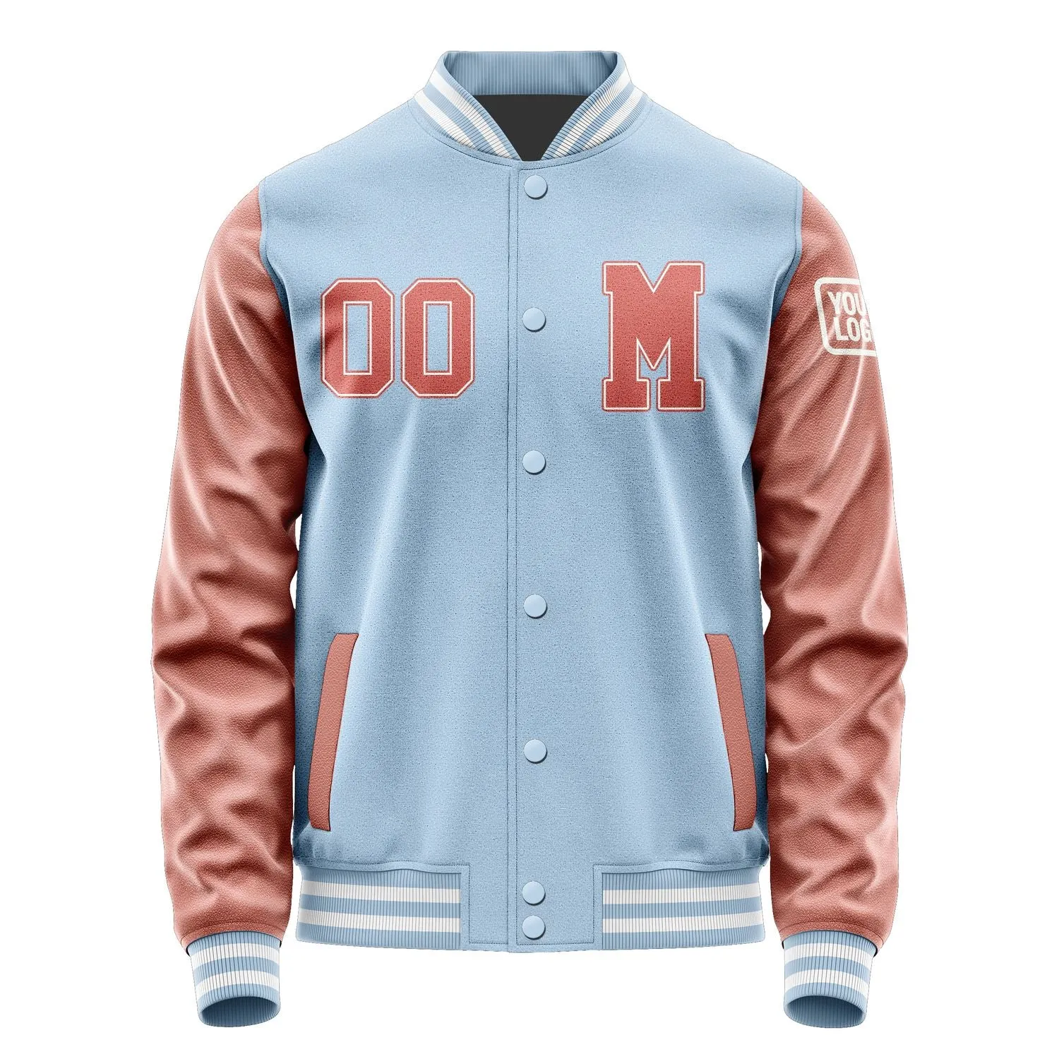 Custom Light Blue Copper Rose Jacket