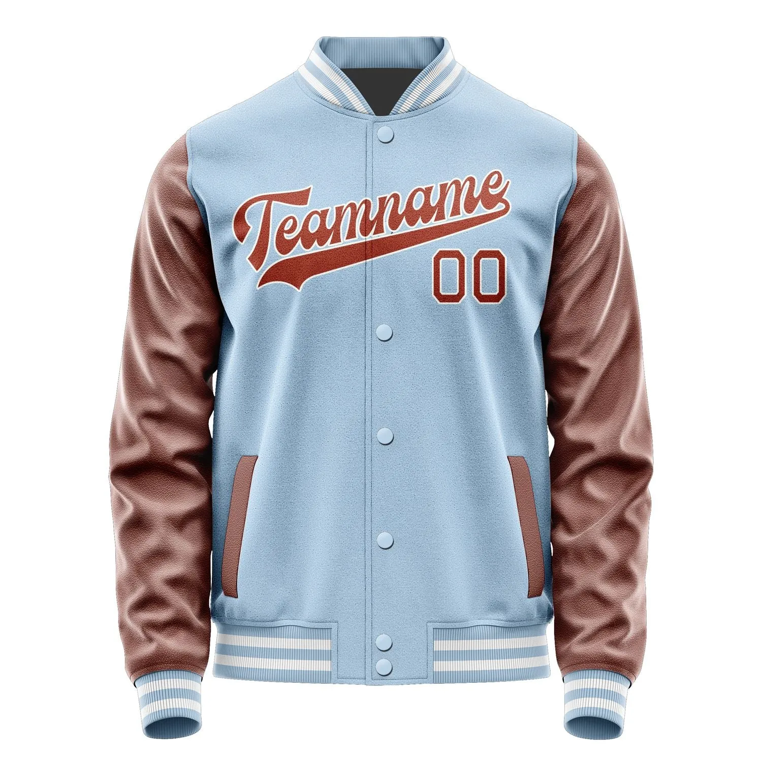 Custom Light Blue Coral Red Jacket
