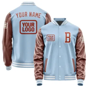 Custom Light Blue Coral Red Jacket