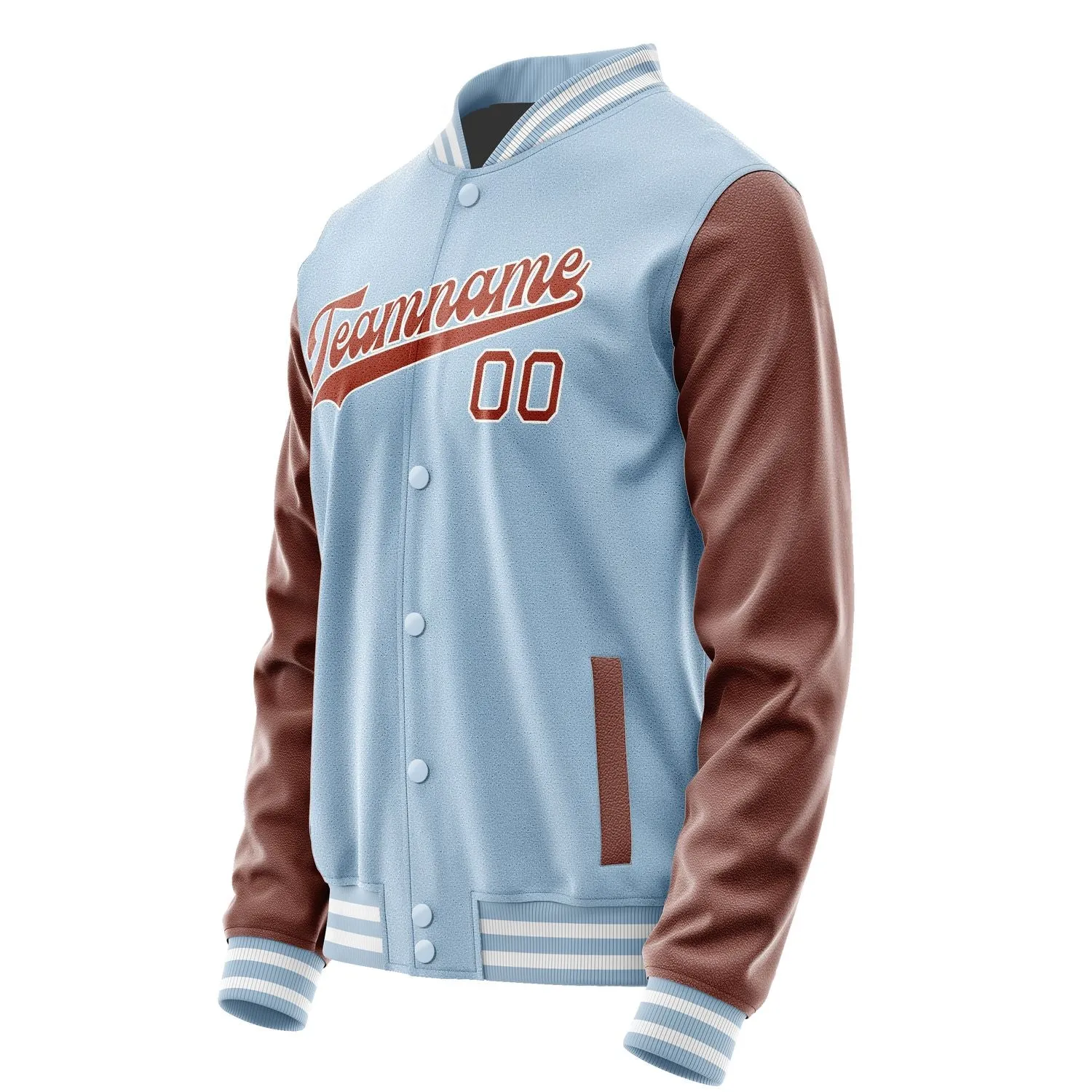Custom Light Blue Coral Red Jacket