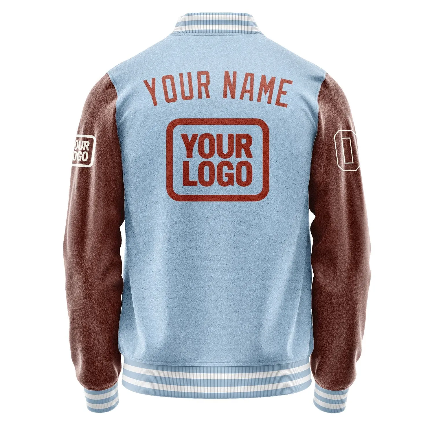 Custom Light Blue Coral Red Jacket
