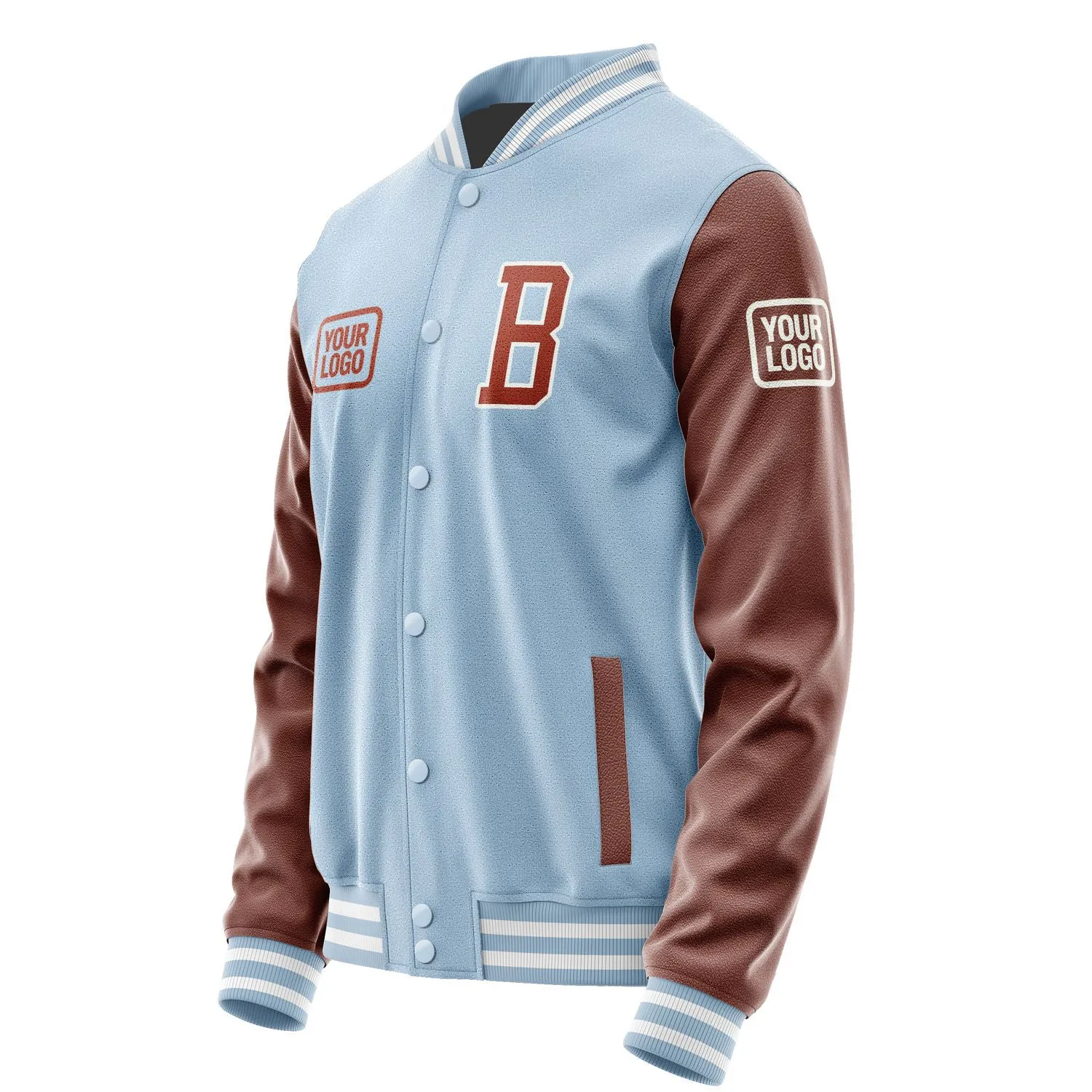 Custom Light Blue Coral Red Jacket