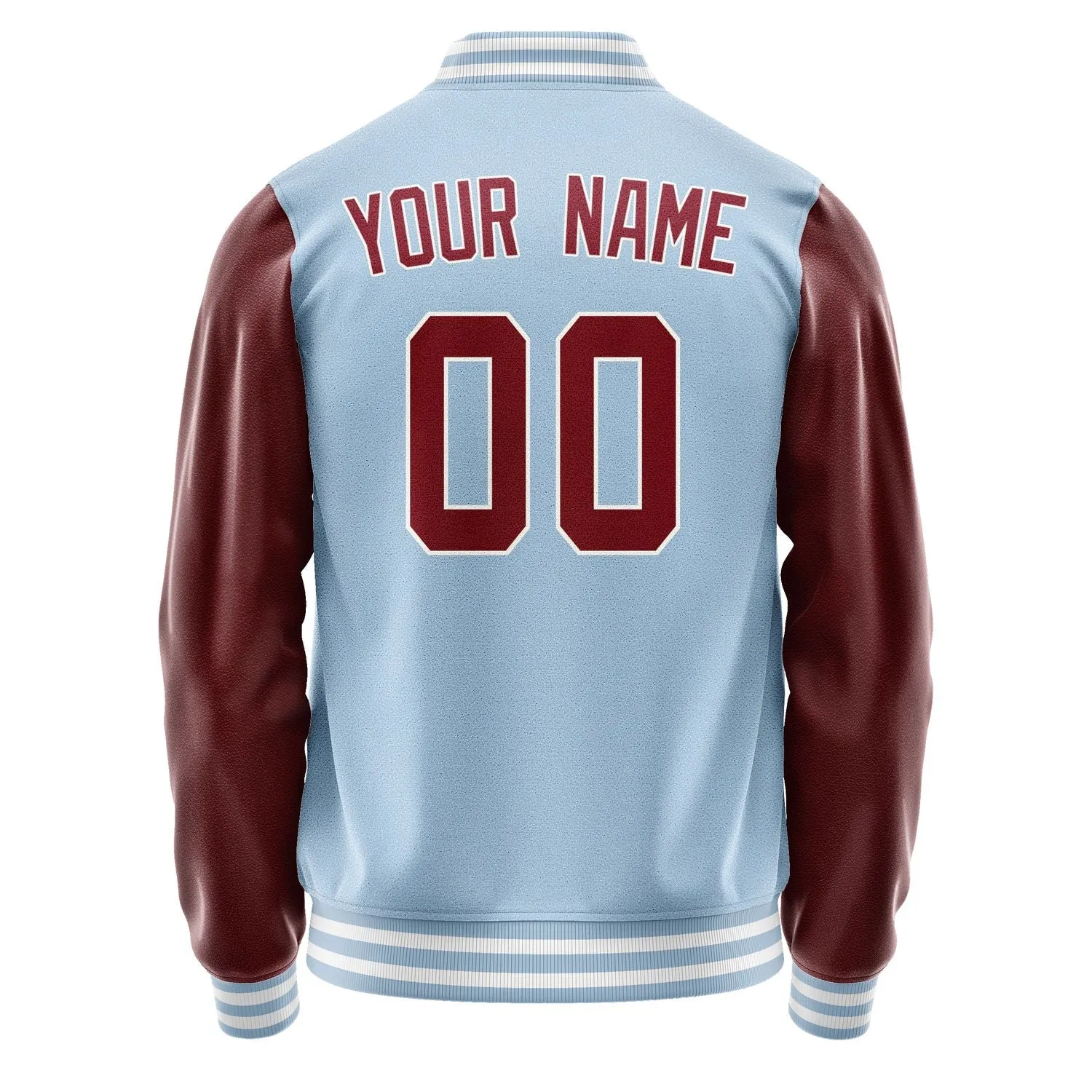 Custom Light Blue Crimson Red Jacket