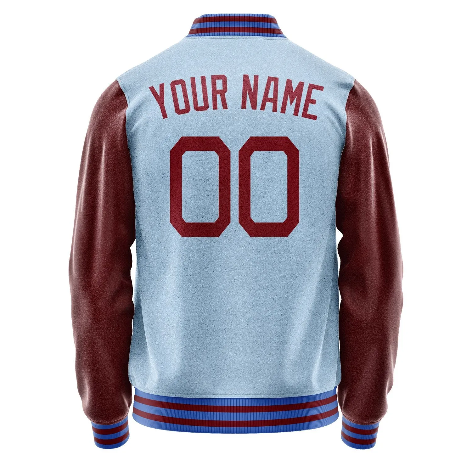 Custom Light Blue Crimson Red Jacket