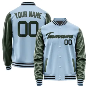 Custom Light Blue Dark Green Jacket